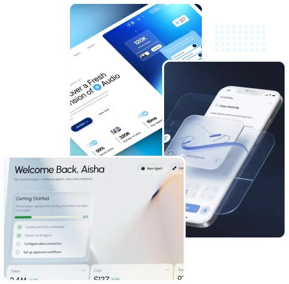 Giao diện website, ứng dụng di động và bảng điều khiển phần mềm